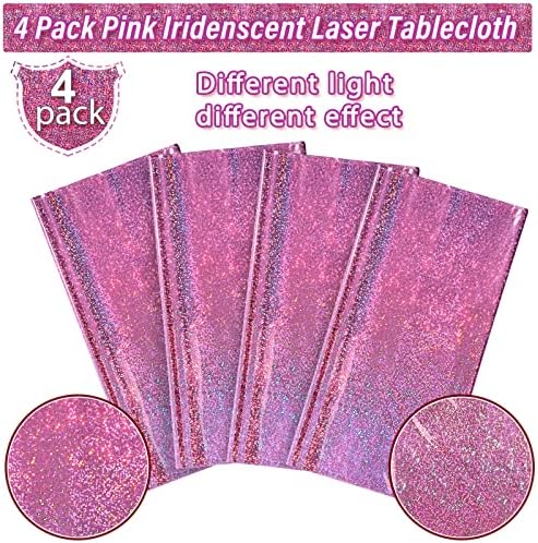 FunnyPars disposable iridescent tablecloth for bridal shower decor