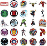 Close up of vibrant superhero vinyl stickers for personal items