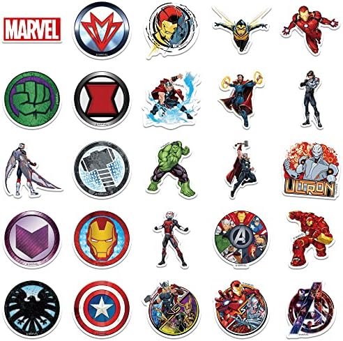Close up of vibrant superhero vinyl stickers for personal items
