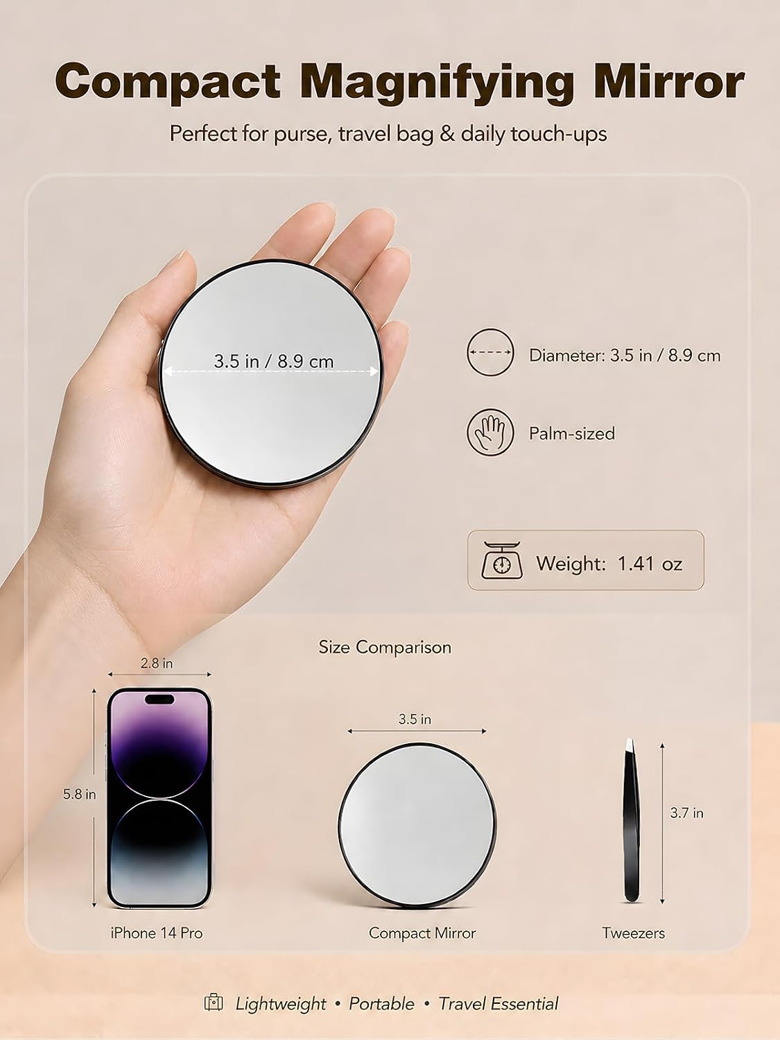 Macaki 30x magnifying mirror with suction cups