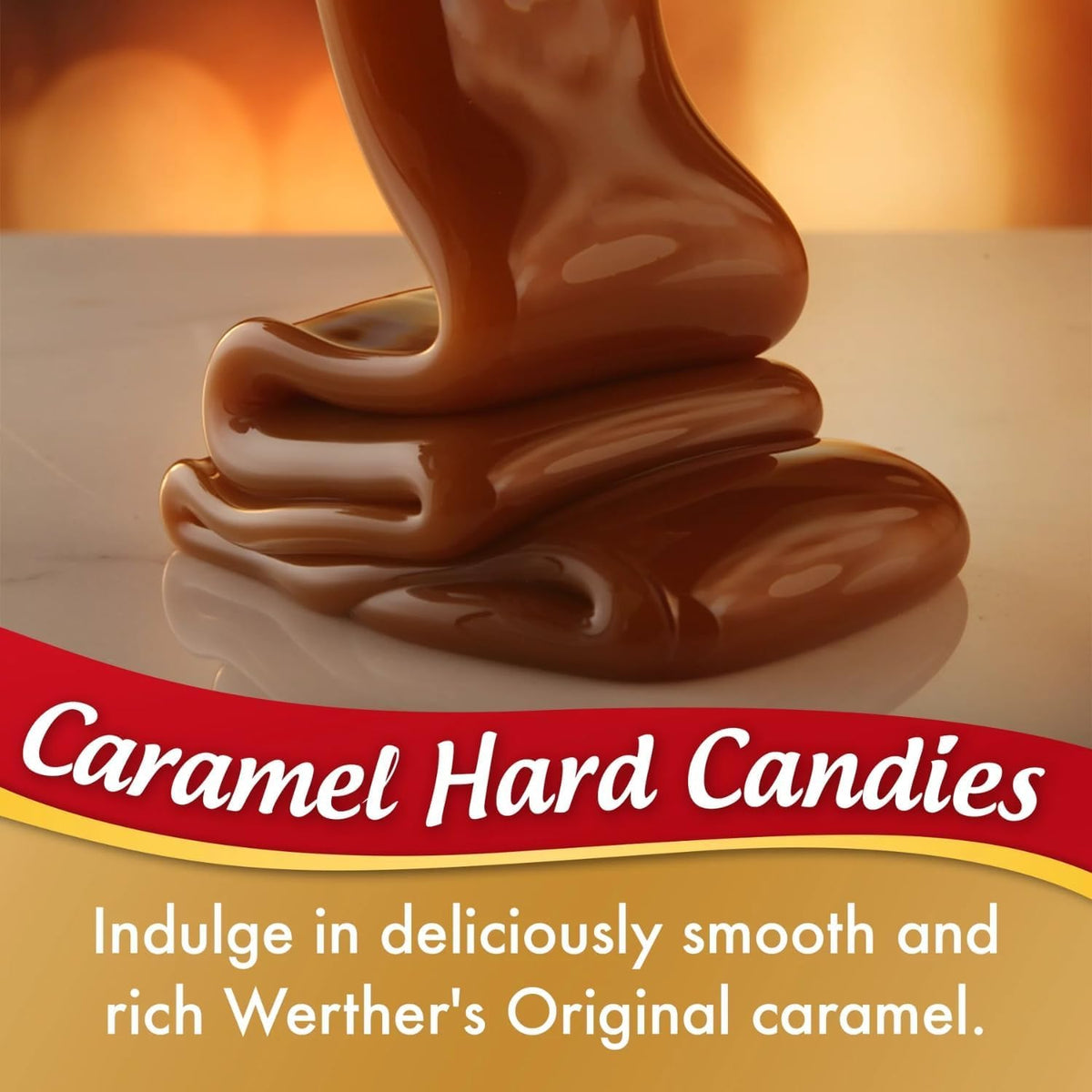 Back of the packaging showing ingredients of Werther's Original caramel candies.