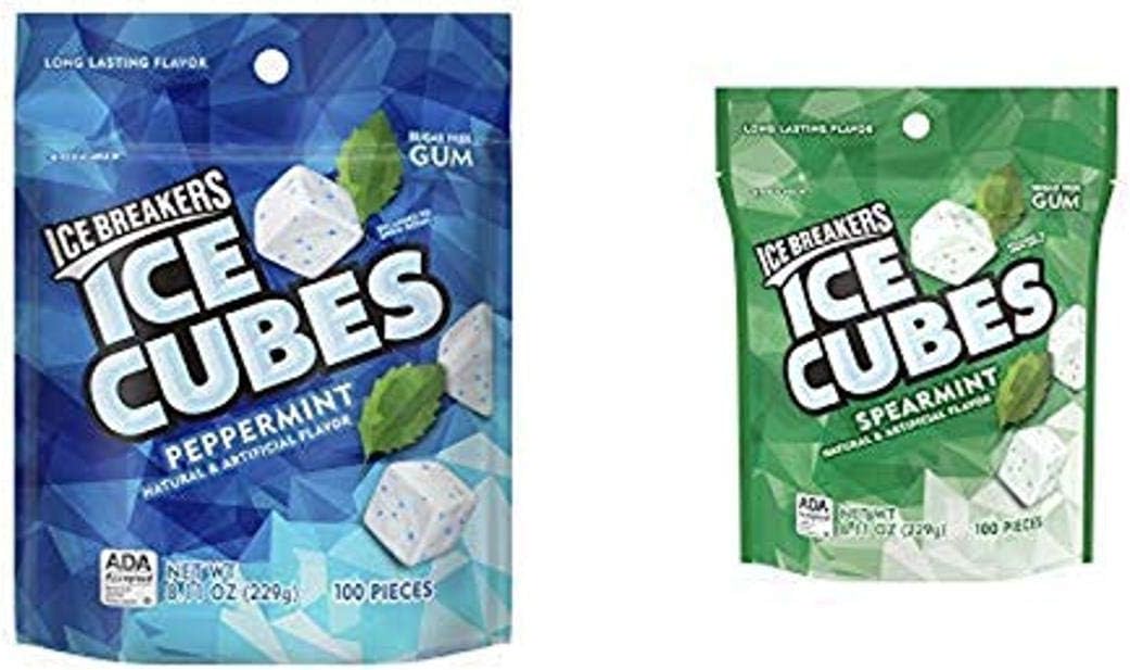ICE BREAKERS Ice Cubes Peppermint Sugar Free Chewing Gum Pouch, 8.11 oz (100 Pieces) - Image 9