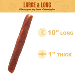 Close up of high protein duck meat wrapped around a natural rawhide center