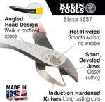 Klein Tools 8 inch angled head pliers angled view