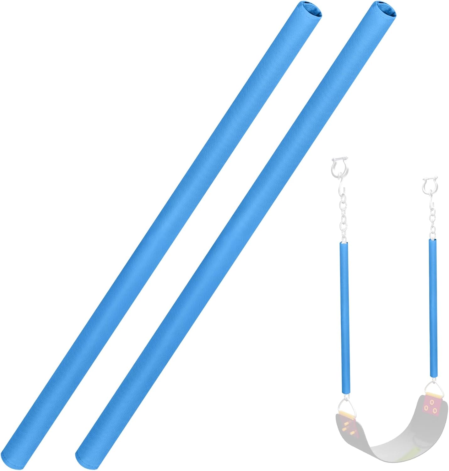 Cosmos swing chain cover front view blue premium playground accessory