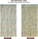 Elegant photo booth background setup using three premium gold tinsel panels.