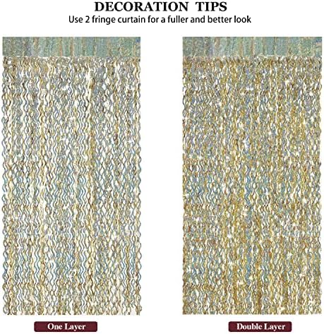 Elegant photo booth background setup using three premium gold tinsel panels.