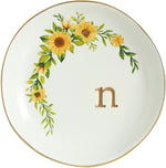 COLLECTIVE HOME - Ceramic Jewelry Tray, Trinket Dish for Rings Earrings Necklaces Bracelet Watch Keys, Birthday Mother's Day Christmas Gift for Women, 4.75", White Surface wirh Sunflowers (m) - Image 14