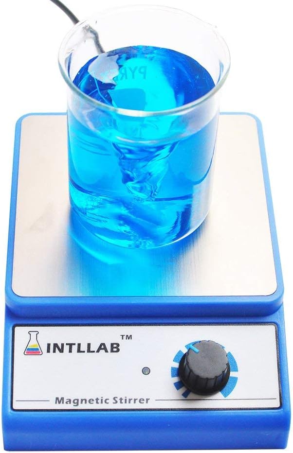 INTLLAB Magnetic Stirrer Stainless Steel Magnetic Mixer with stir bar (No Heating) Max Stirring Capacity: 3000ml - Image 1