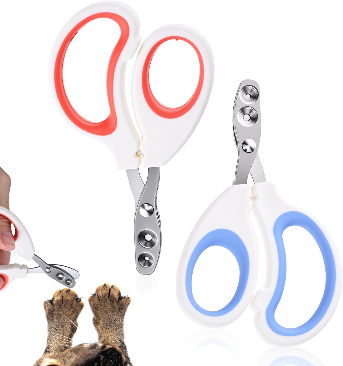 FRCTLNKG bearded dragon nail clippers set front view in orange and blue colors