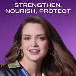 Side profile of OGX Biotin and Collagen shampoo bottle