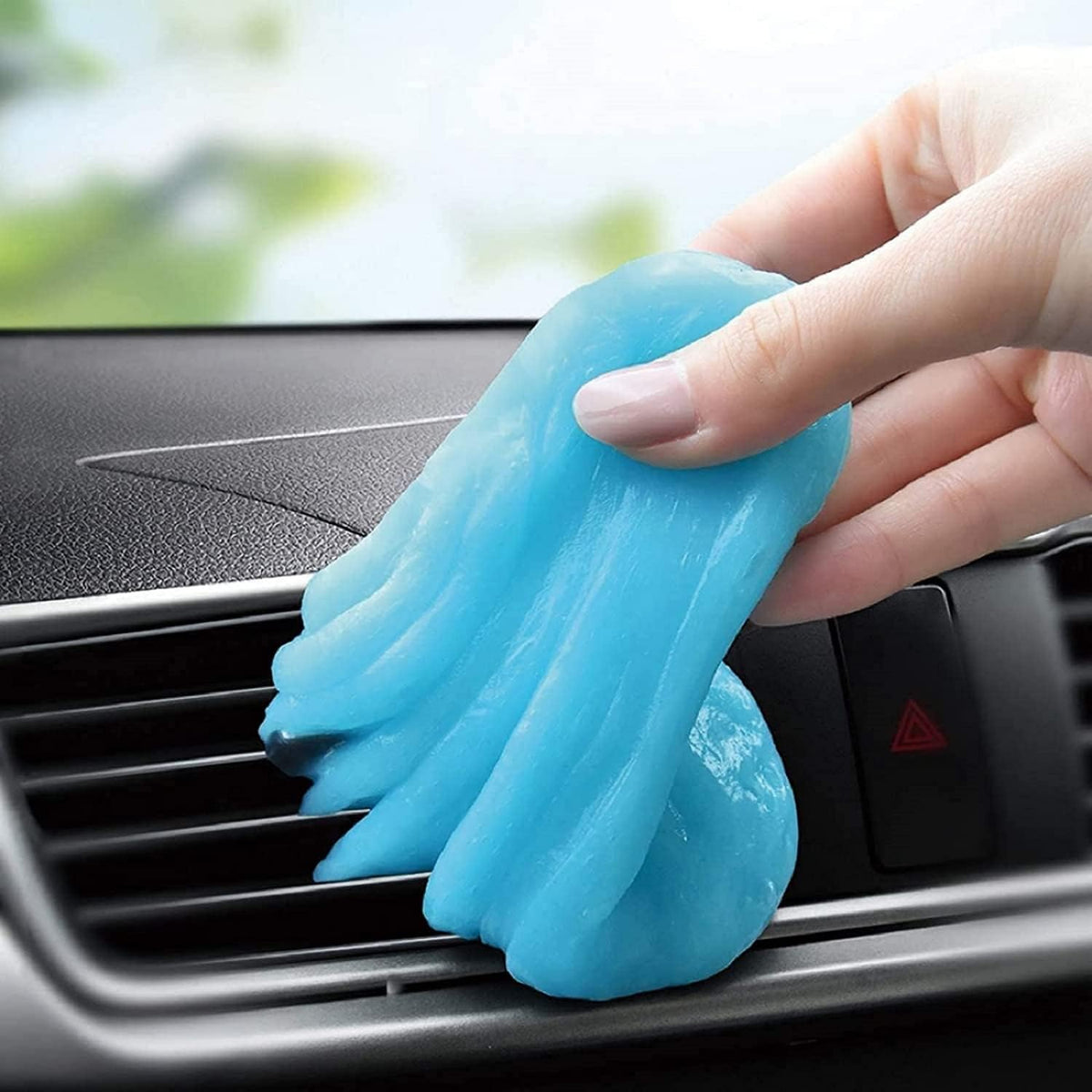 TICARVE cleaning gel for car detailing front view showing blue putty texture