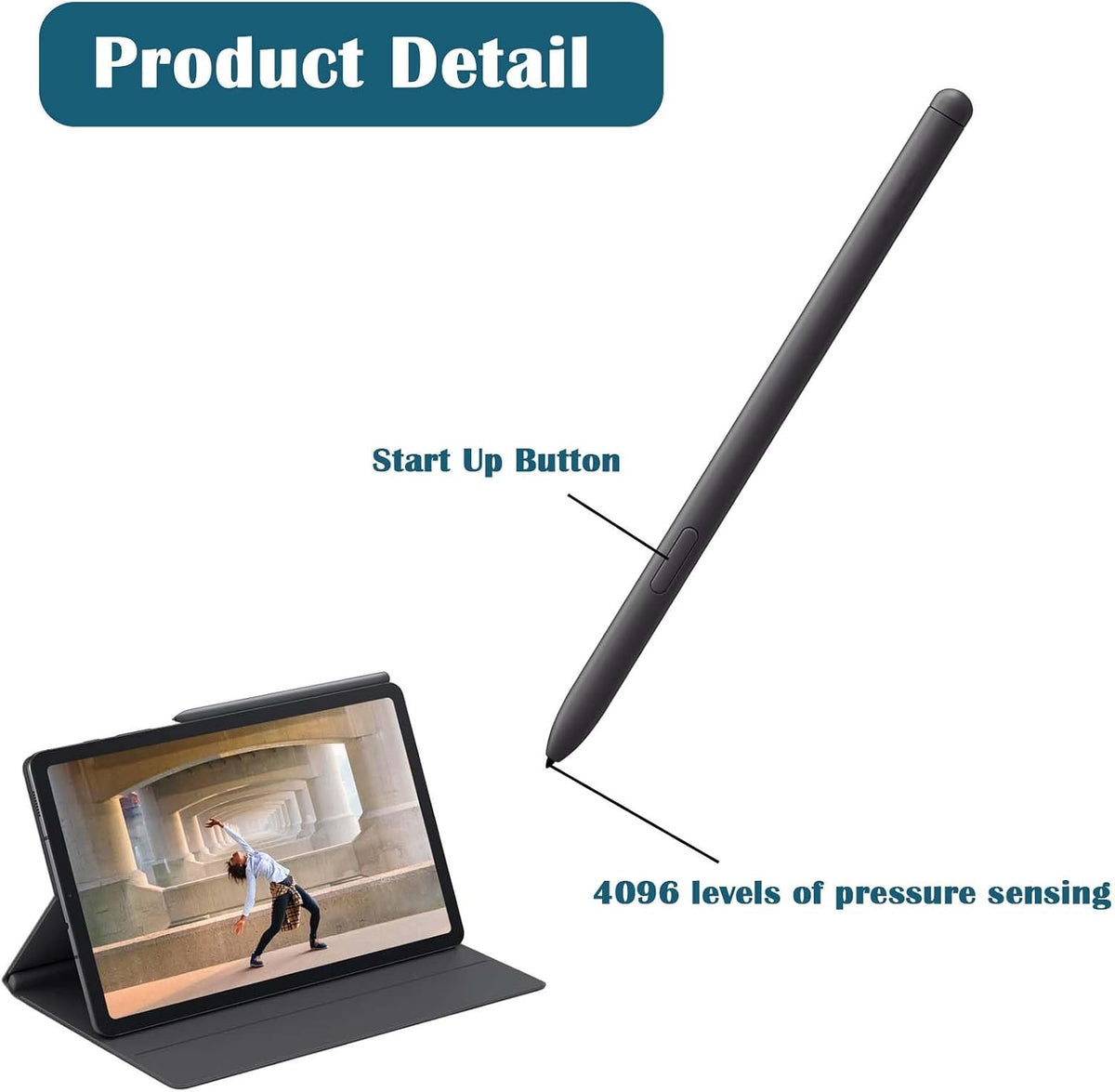 Two black replacement stylus pens side by side