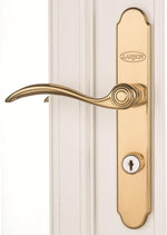 Larson storm door brass handleset with deadbolt lock