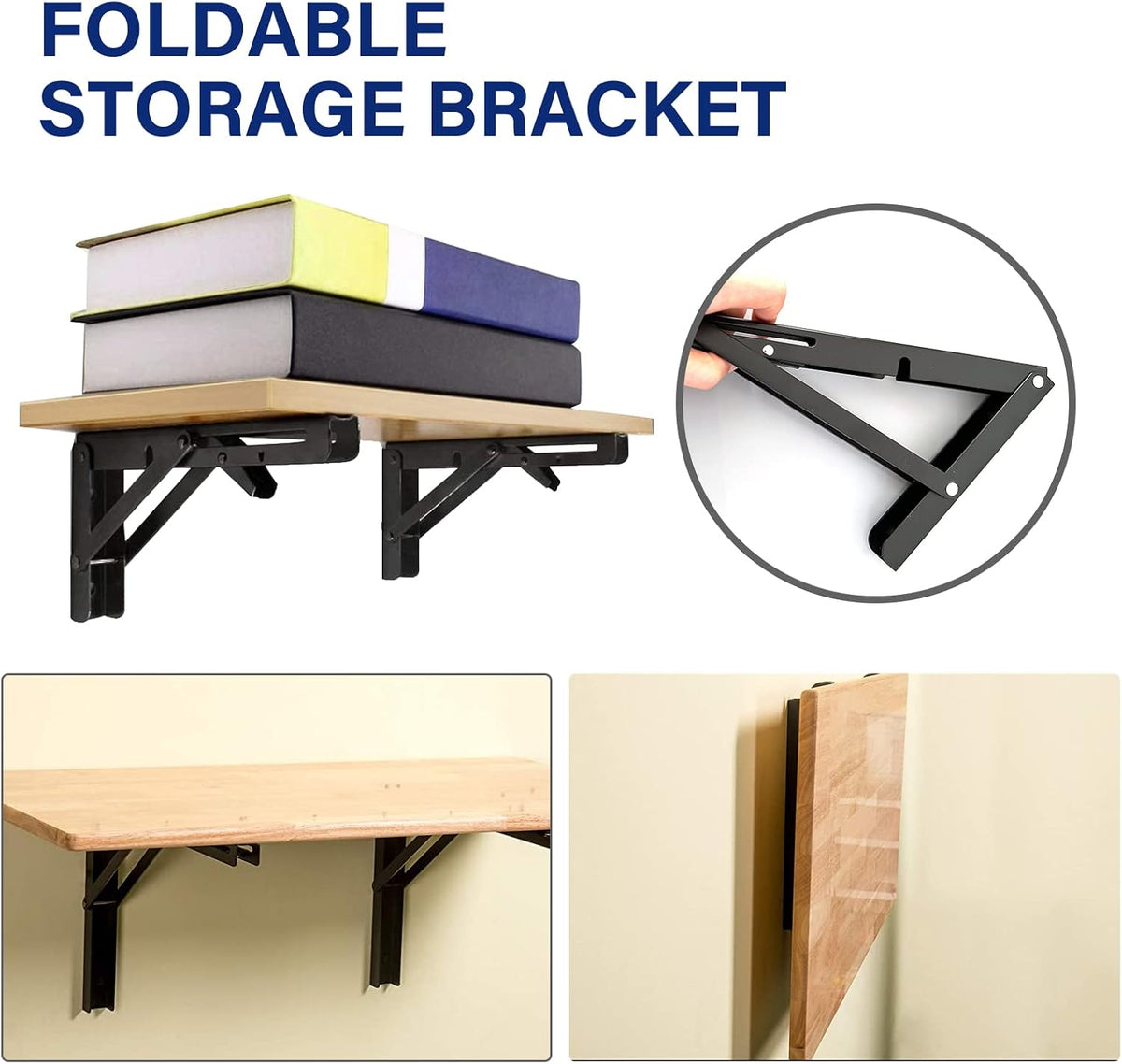 Medach space saving folding shelf brackets packaging components