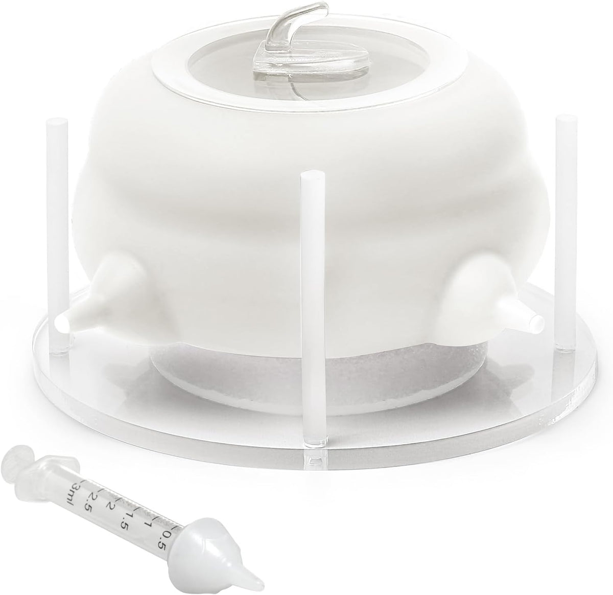 200ml Silicone Multi-Pet Milk Feeder with 4 Nipples(Pink) | Feeds 4 pets at once! Silicone, Stable base, Smooth milk flow. Leak-proof needles seal unused nipples. Includes syringe. - Image 9
