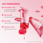 Texture shot of the overnight sleeping peel off mask for glowing skin.
