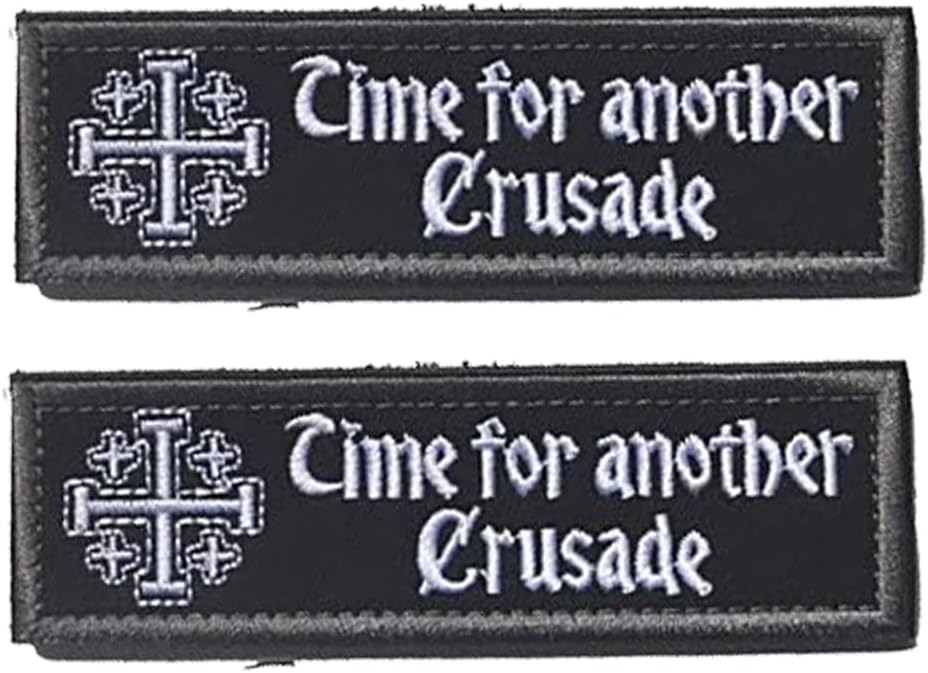 AliPlus 2PCS Knights Jerusalem Holy Sepulchre Morale Patches Hook and Loop | Embroidered,Knight Tactical Military Patch,Versatile Tactical Attachment,Applique Fastener,3*2 inch,Black White - Image 12