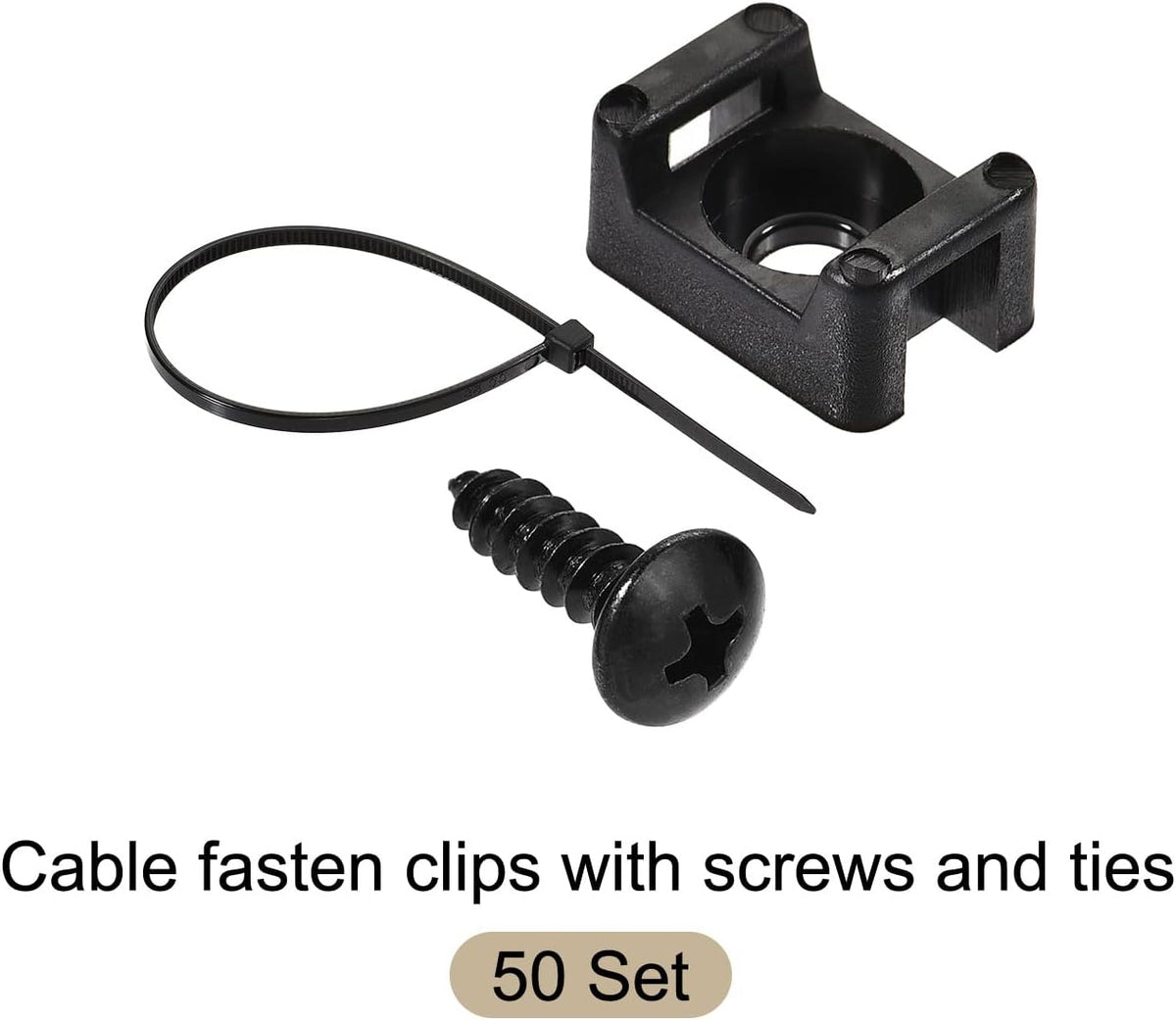 Complete 50-set package of Rebower cable management clips and ties