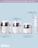 Bliss leakproof travel size jars showcasing the wide mouth opening for easy cosmetic filling.