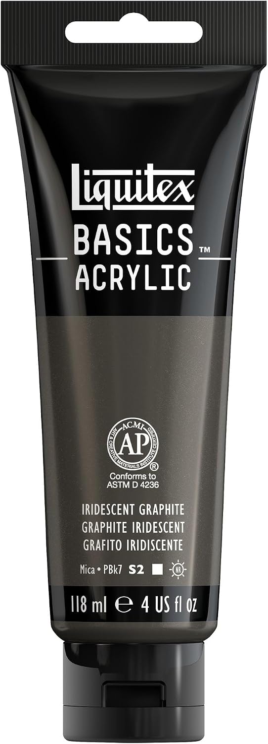 Liquitex Basics Acrylic Paint Iridescent Graphite front view tube art supply