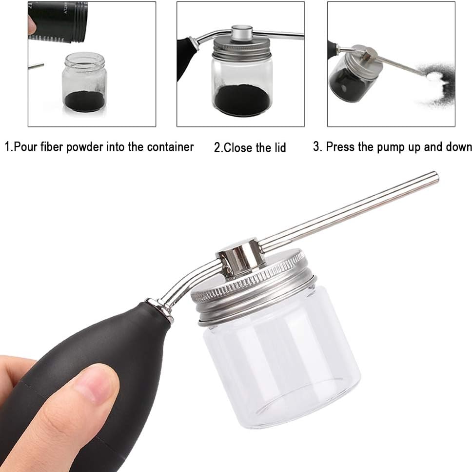Noverlife hair fiber applicator glass jar and silicone pump