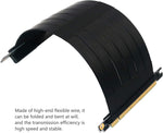 BQZYX PCIe extension cable installed in a vertical GPU mount