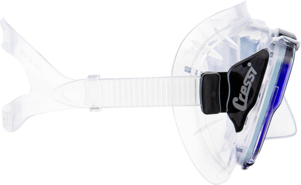 Cressi dive mask tempered glass lens view