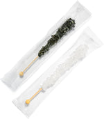 White original sugar flavored rock candy stick isolated