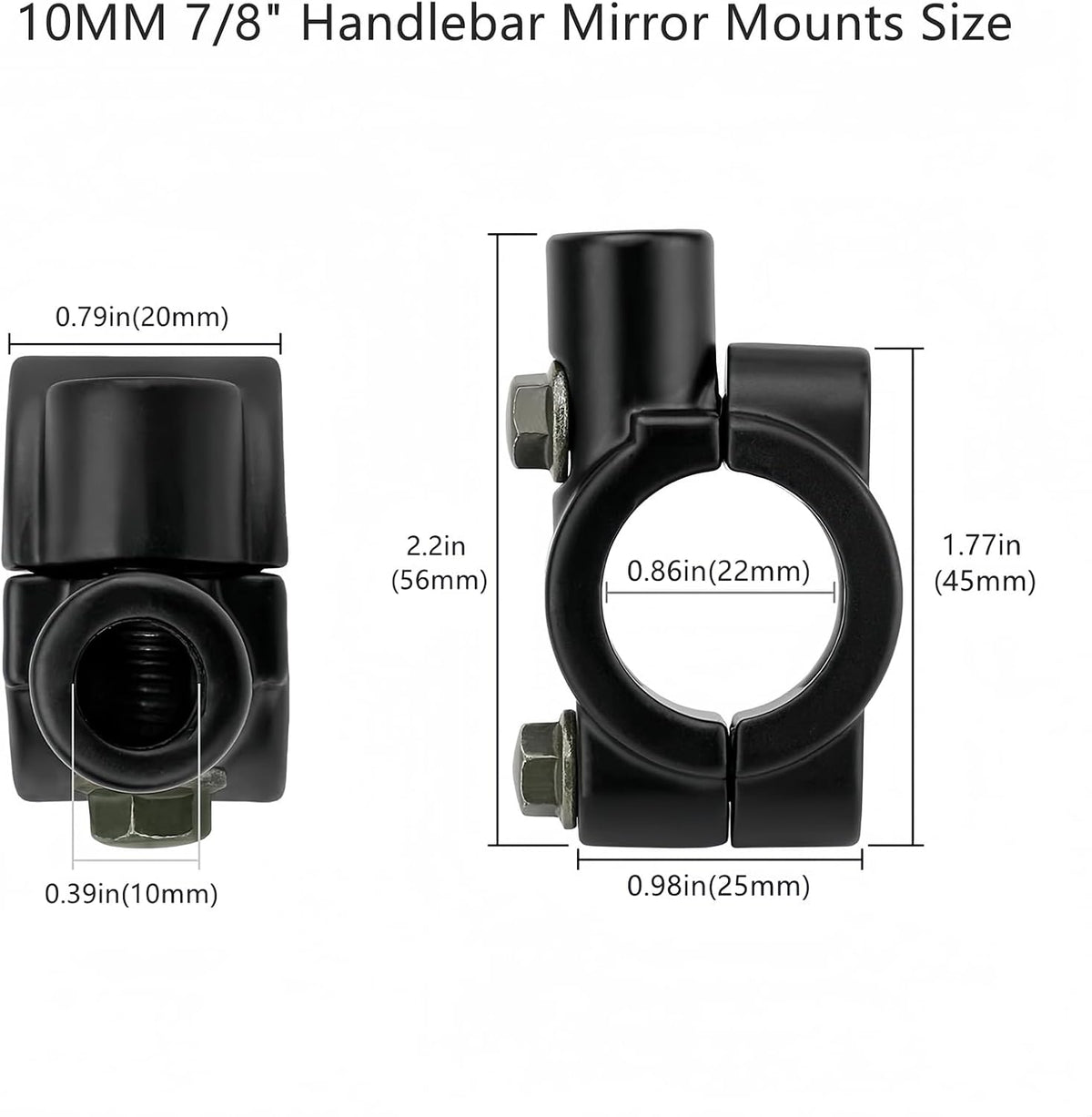 Aluminum alloy handlebar clamp installed on 7/8 inch bar