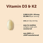 Micro Ingredients vitamin d3 k2 ingredient facts label