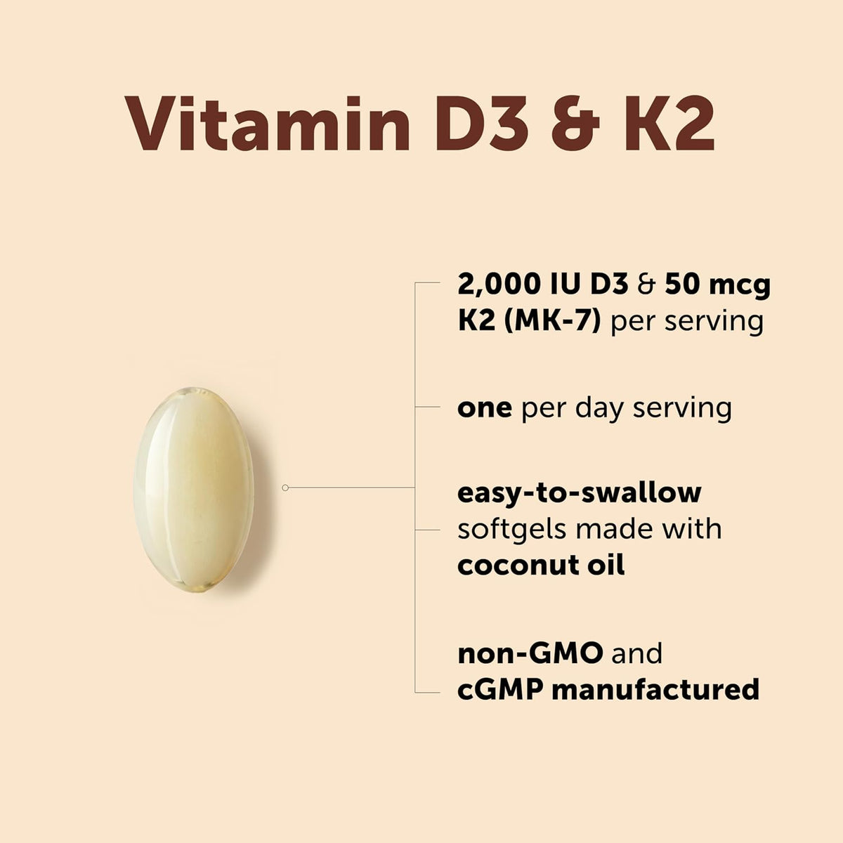 Micro Ingredients vitamin d3 k2 ingredient facts label