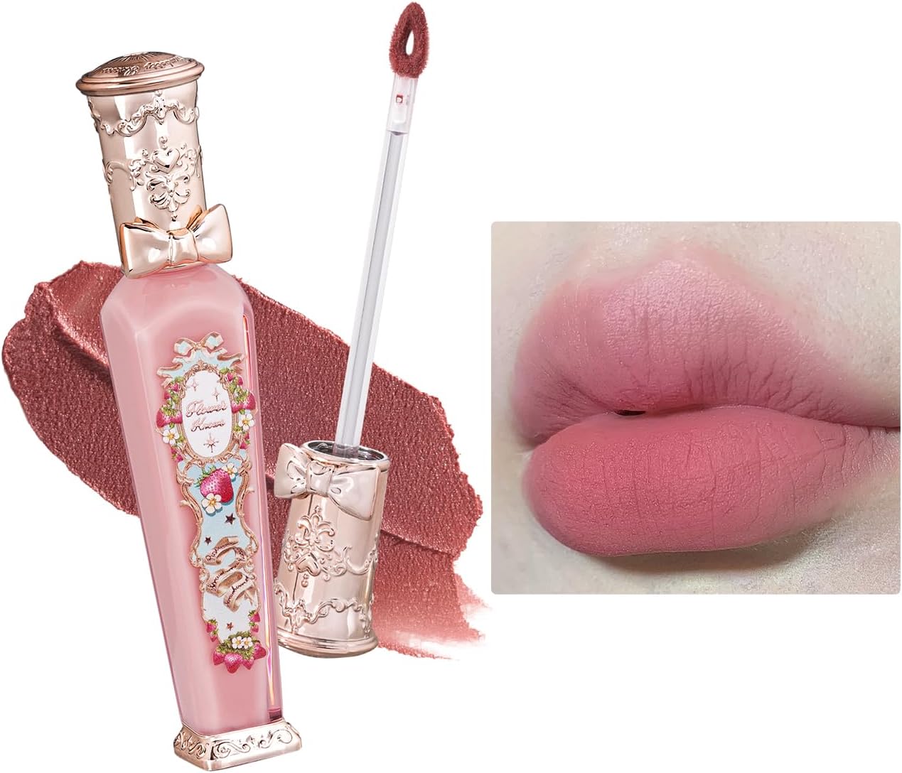 Flower Knows Strawberry Rococo Cloud Lip Cream front view vintage packaging