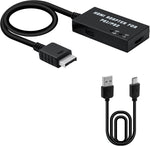 Mcbazel HDMI adapter for retro gaming consoles front view showcasing sleek black finish.