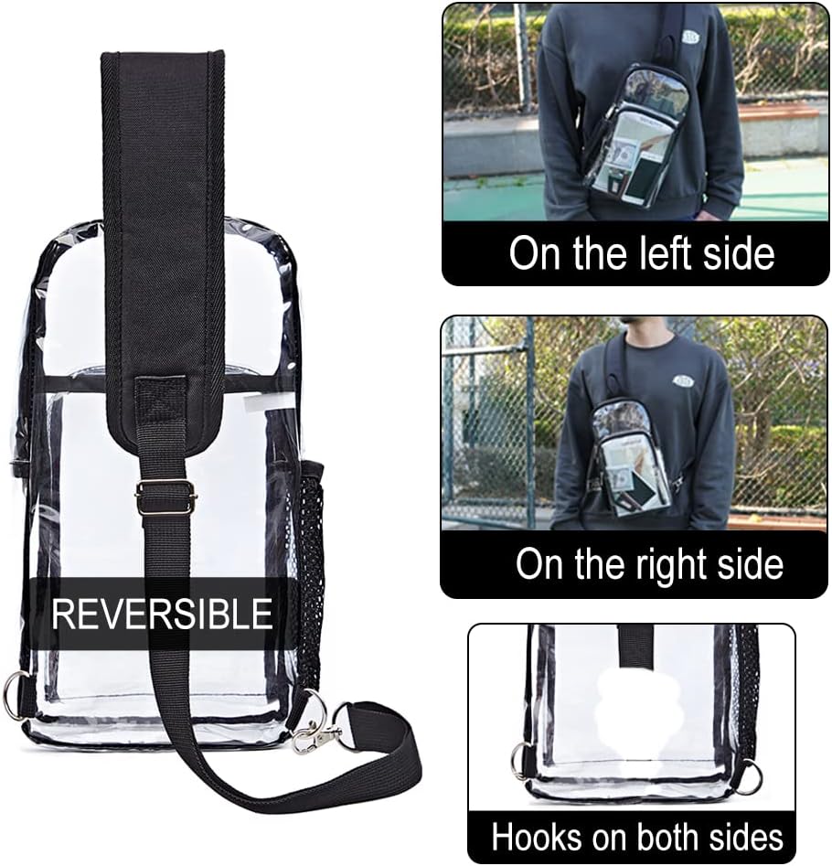 Edraco clear daypack worn by model
