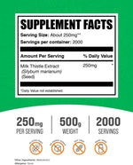 Pure silymarin herbal supplement 500 Grams bulk packaging