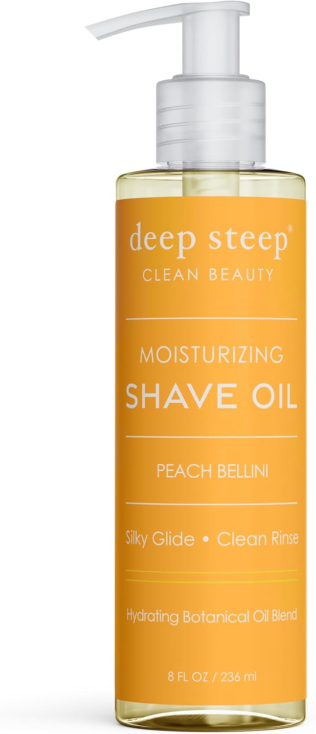 Deep Steep Peach Bellini Moisturizing Shave Oil key ingredients label