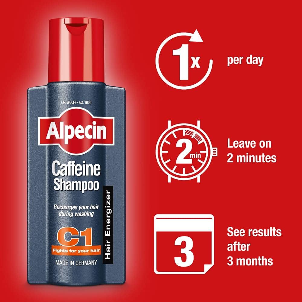 Alpecin Caffeine Shampoo C1 scale comparison with cap open