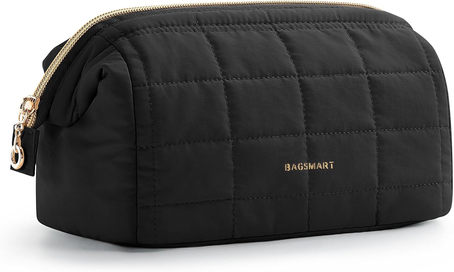 Bagsmart puffy padded makeup bag front view