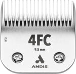 Andis carbon infused steel ceramic pet blade showcasing deep teeth and rust resistant chrome finish