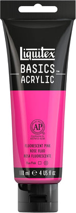 Liquitex Basics Acrylic Paint Fluorescent Pink front view tube