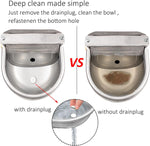Large capacity automatic poultry and dog water feeder with drain plug