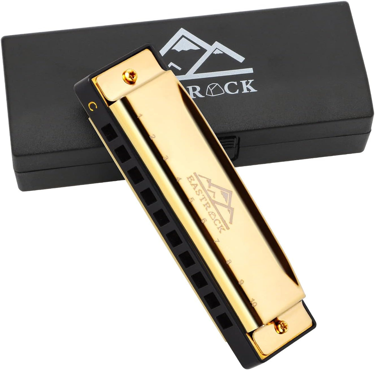 EastRock 24 Hole Blues Harmonica C Key Black with Case for Adults Beginner - Image 10
