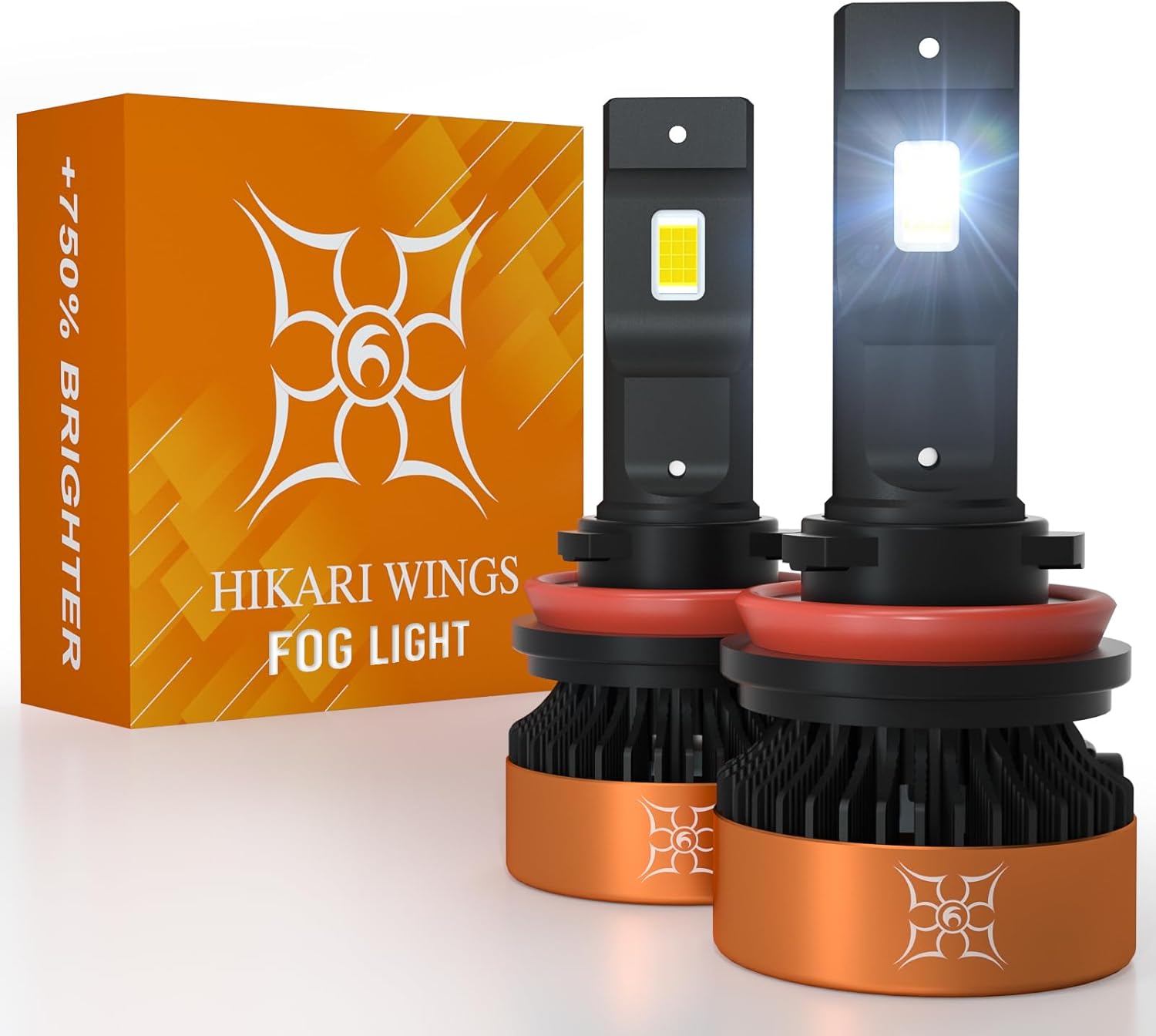 HIKARI WINGS H11 LED Fog Light Bulbs front view premium automotive lighting