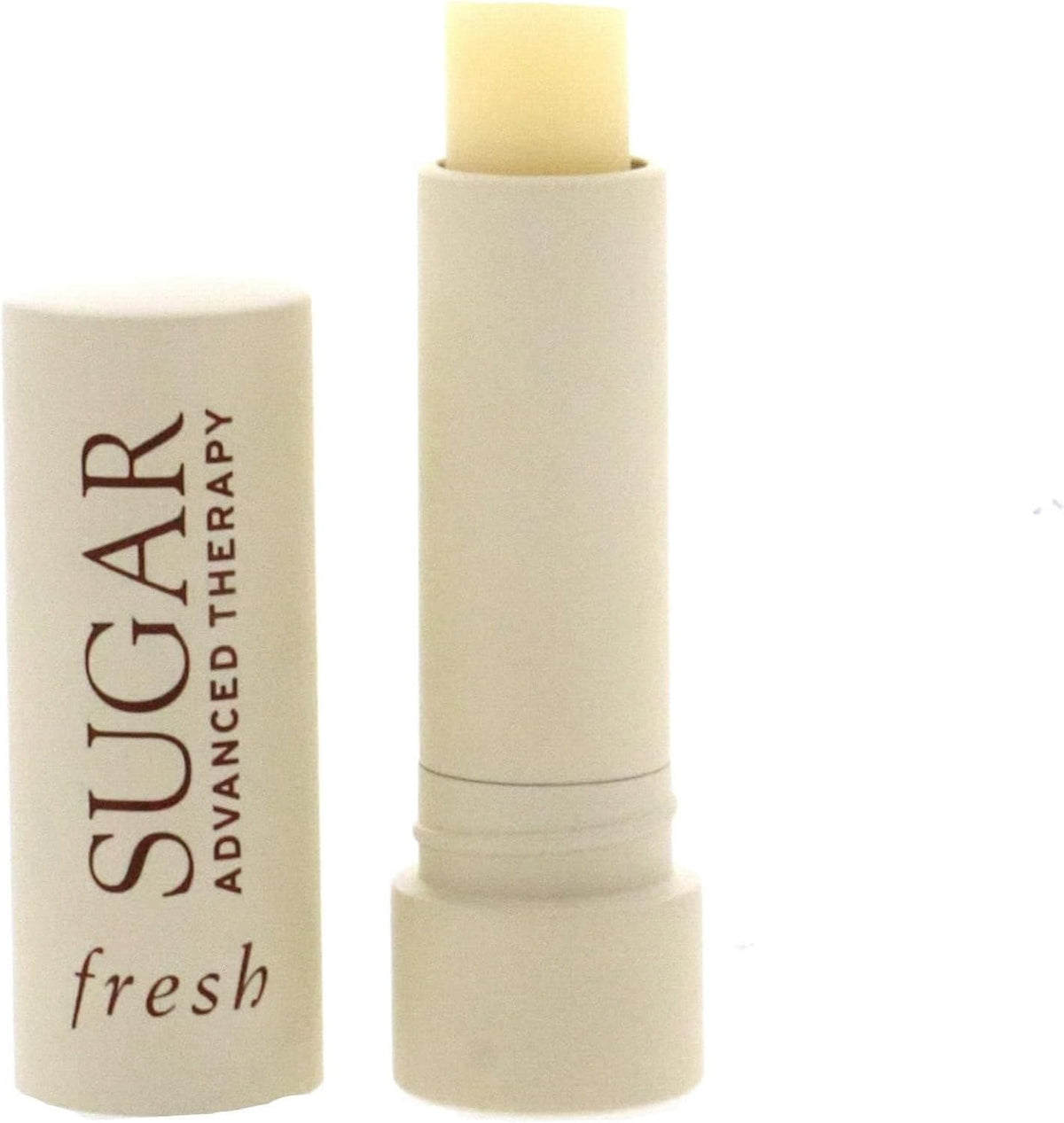 Fresh Sugar Advanced Therapy Lip Treatment open cap showing translucent hydrating lip balm stick