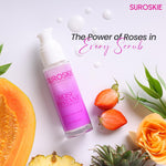 Suroskie Rose Instant Enzyme Face Scrub benefits infographic