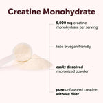 Micro Ingredients unflavored creatine powder showing fine texture and grain.