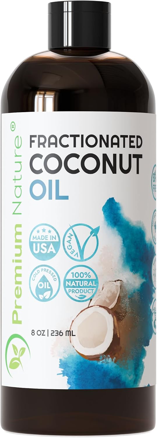 Premium Nature Fractionated Coconut Oil front view bottle