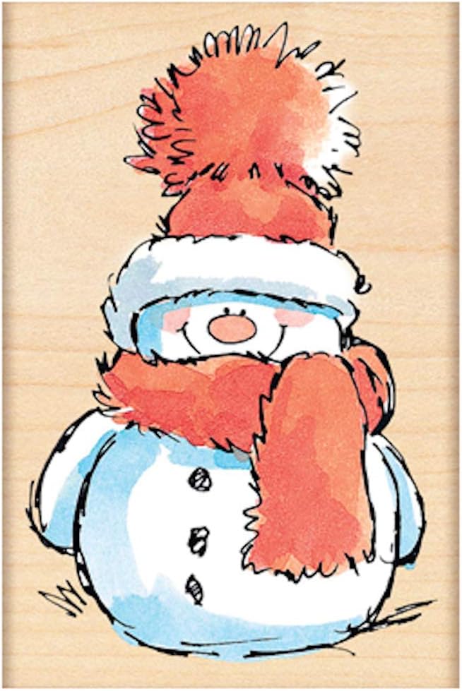 Penny Black Snowy wood mounted rubber stamp front view craft supply