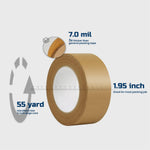 Lichamp brown paper tape rolls stacked together